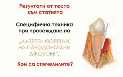 Приключи попълването на теста към статията „Лазерен кюретаж на пародонтални джобове”. Кои са спечелилите?